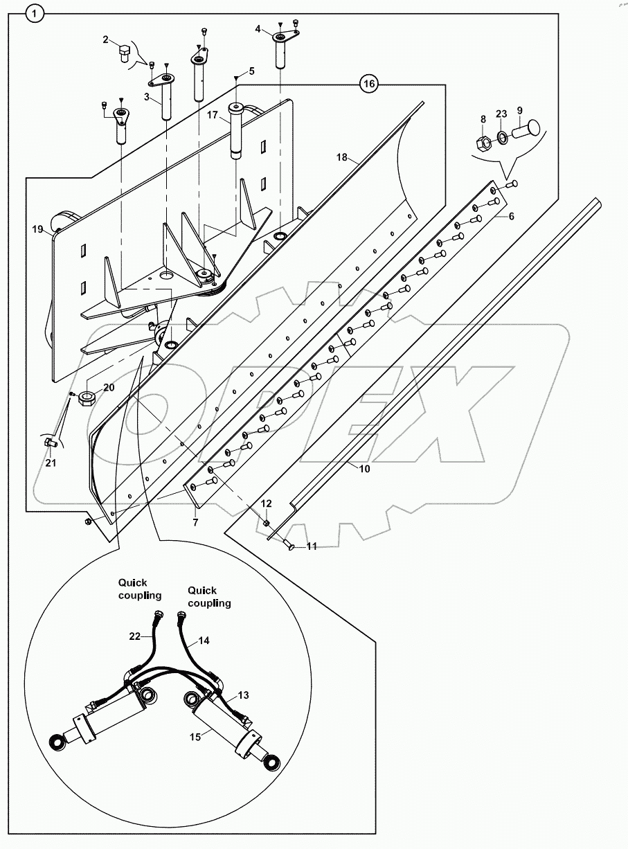  LEVELLING, BLADE, QUICK COUPLER A60001 -
