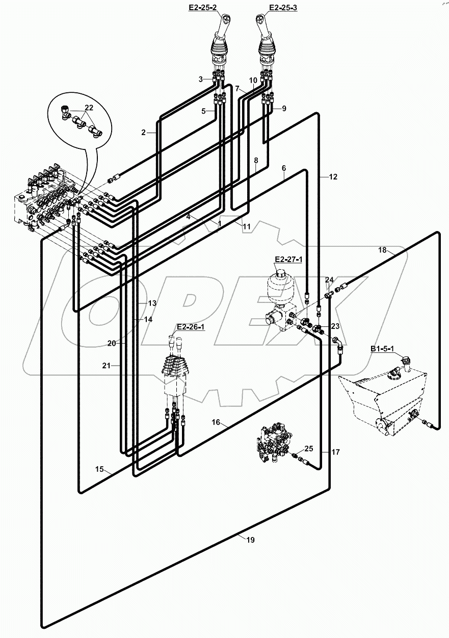  CIRCUIT, HYDRAULIC, JOYSTICK A60005 -