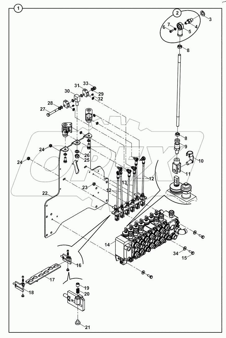  CONTROL MECHANISM, BACKHOE A60006 -