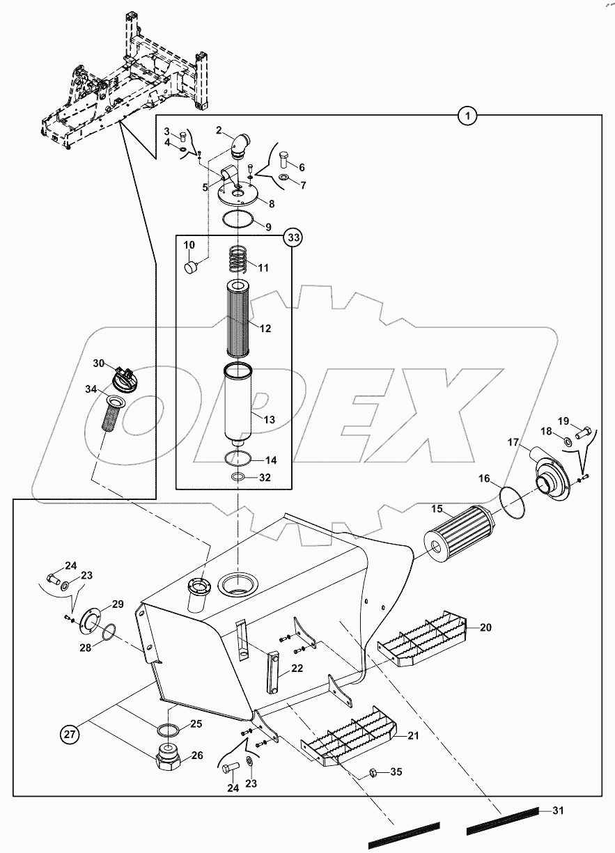  TANK, HYDRAULIC A60001 - A60004