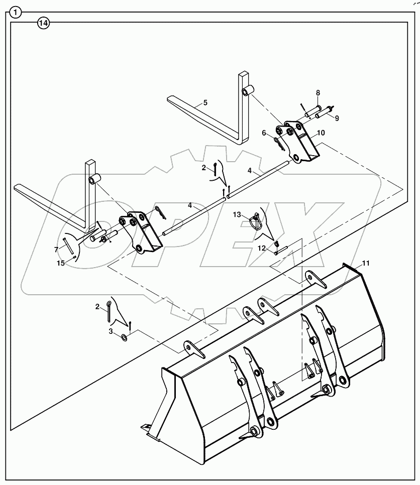  SHOVEL, FORKLIFT MOUNTED A60001 -