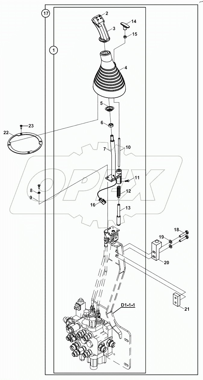  CONTROL LEVERS, LOADER, JOYSTICK 125001 -