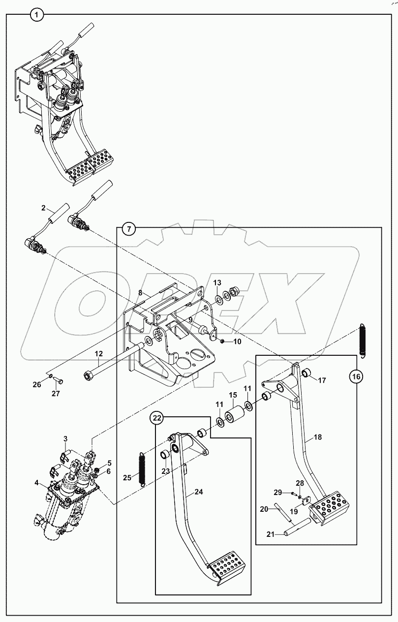  PEDAL, BRAKE, DOUBLE, CARLISLE 125xxx -
