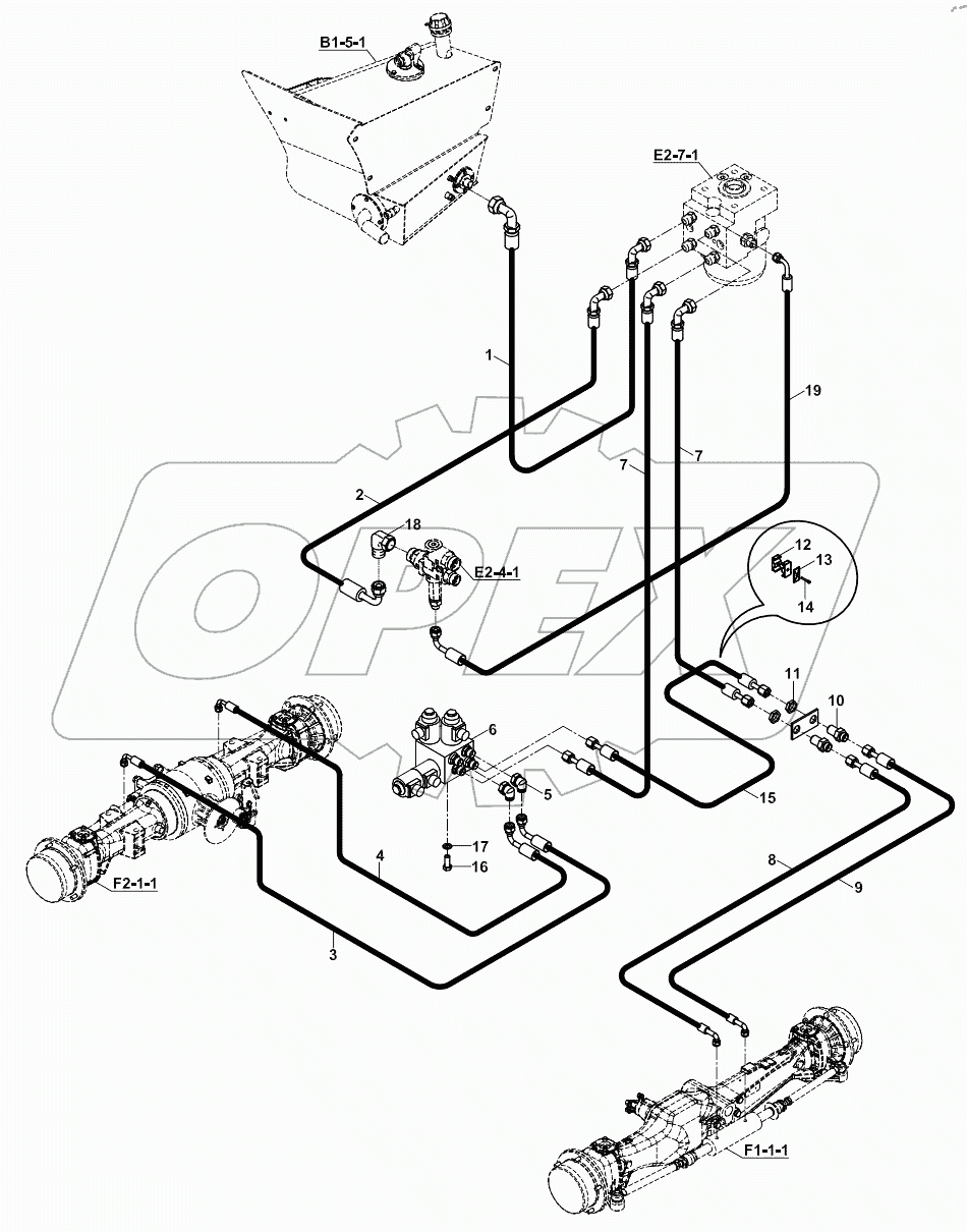  CIRCIUT, HYDRAULIC STEERING 125001 - 125010