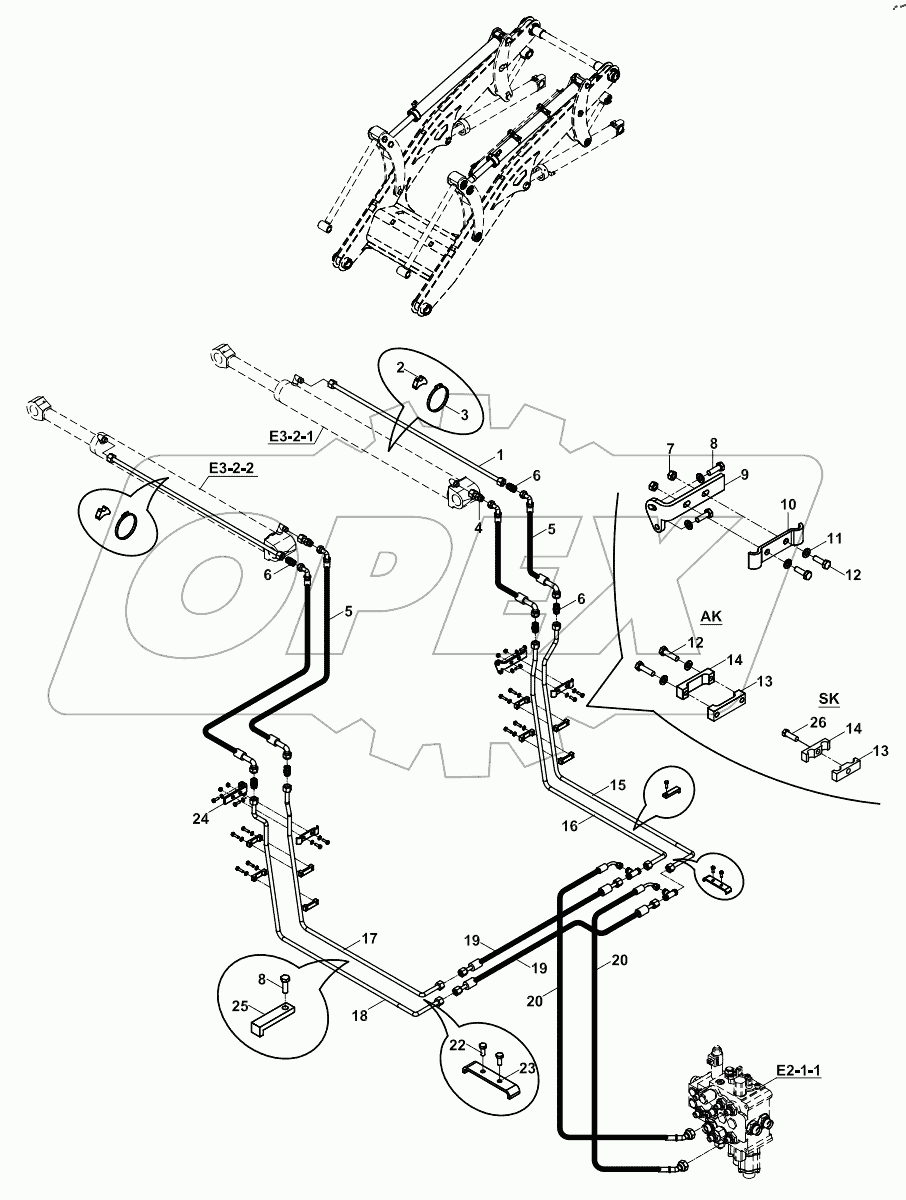  CIRCUIT, RAM, SHOVEL, LOADER 125001 -