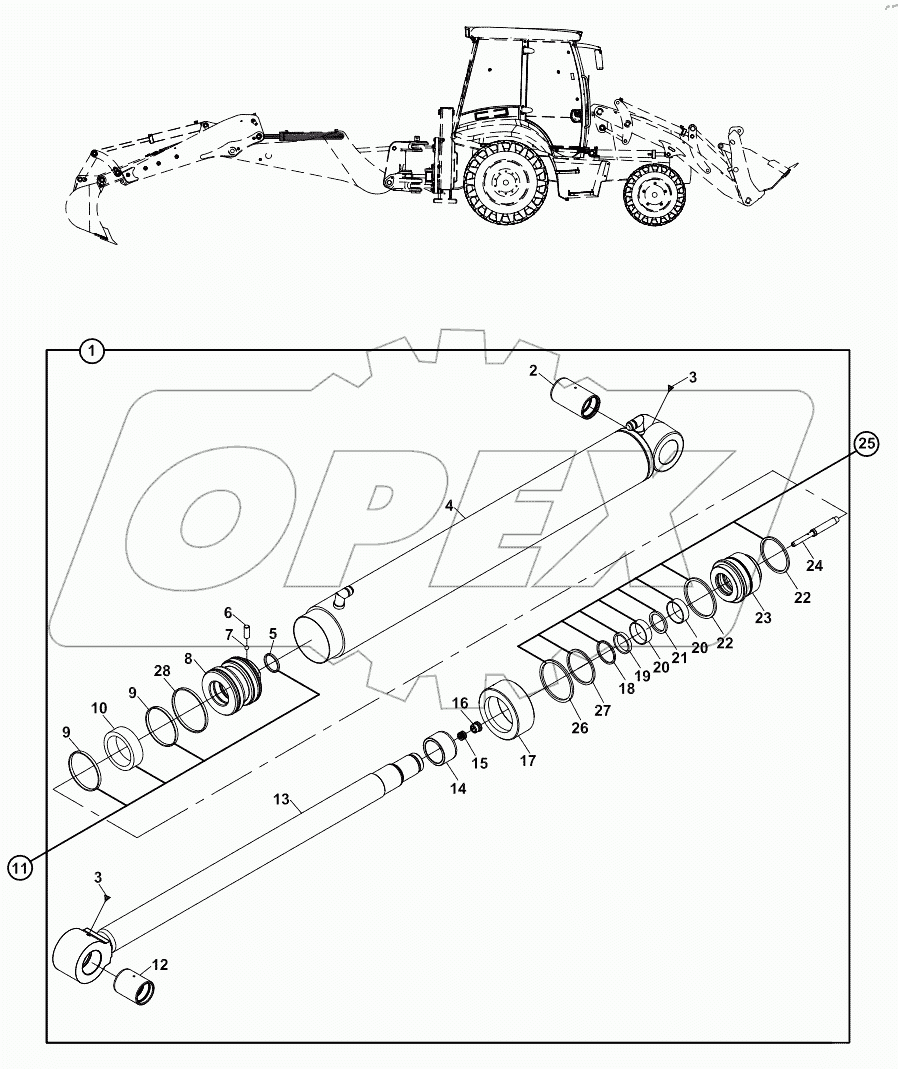  RAM, DIPPER, BACKHOE 125645