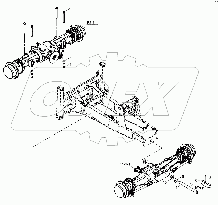  AXLE - CHASSIS MOUNTINGS 125001 -