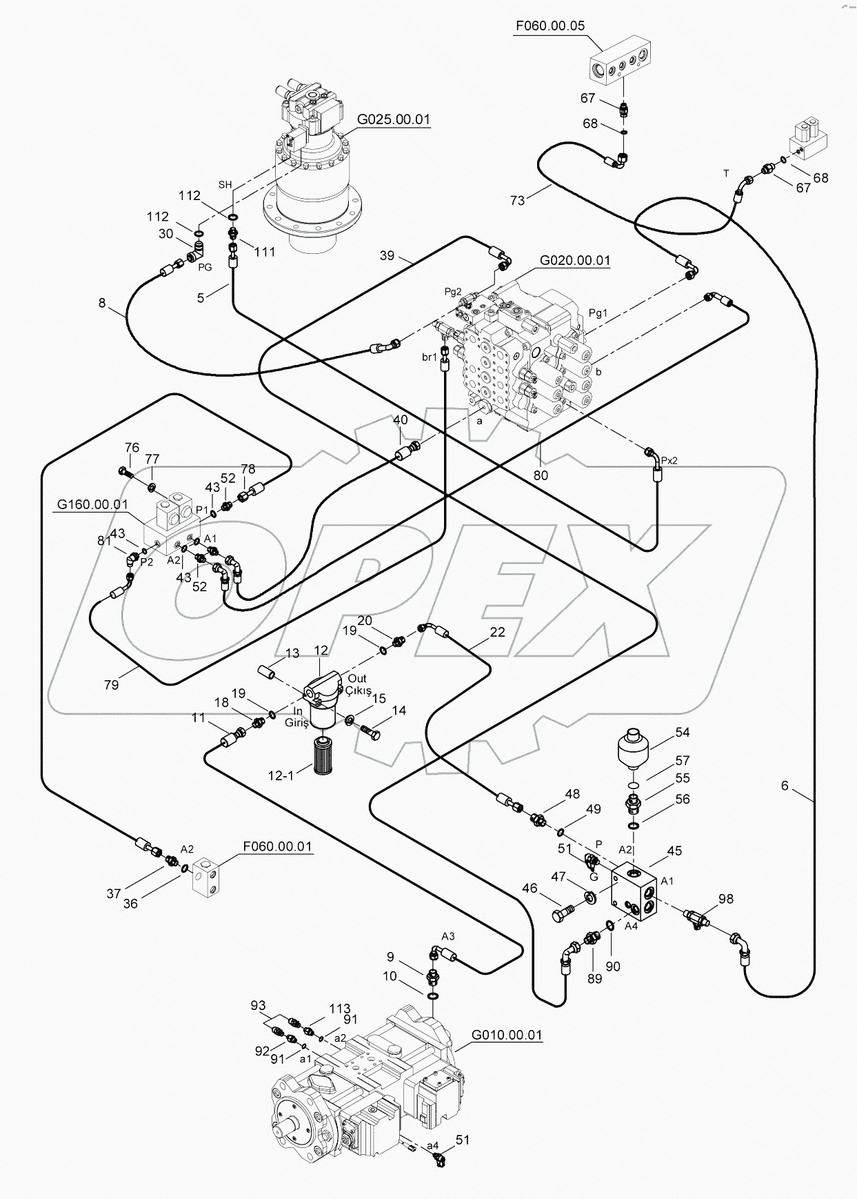  PILOT HYD. PIPING, BASE (2)
