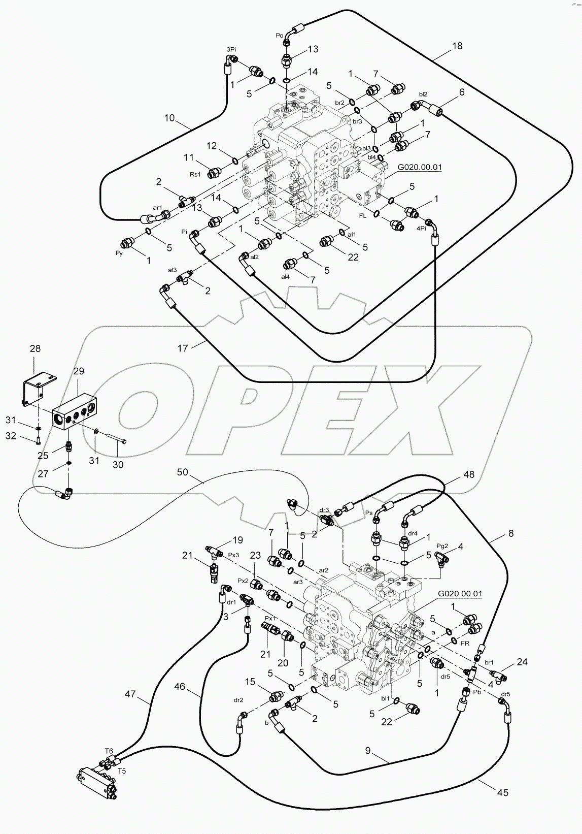  PILOT HYD. PIPING, M.C.V.