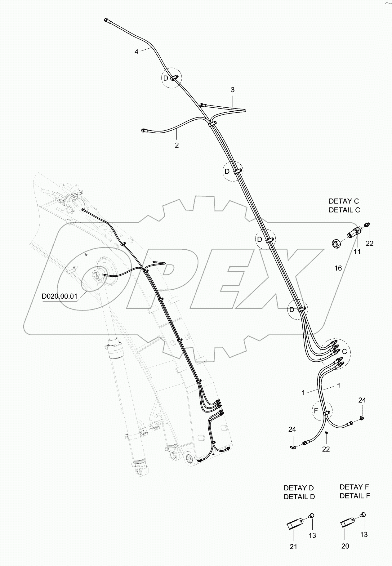  ATTACHMENT GREASE LUB SYSTEM, BOOM