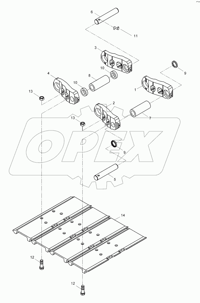  TRACK CHAIN ASSY (600mm, DOUBLE GROUSER)