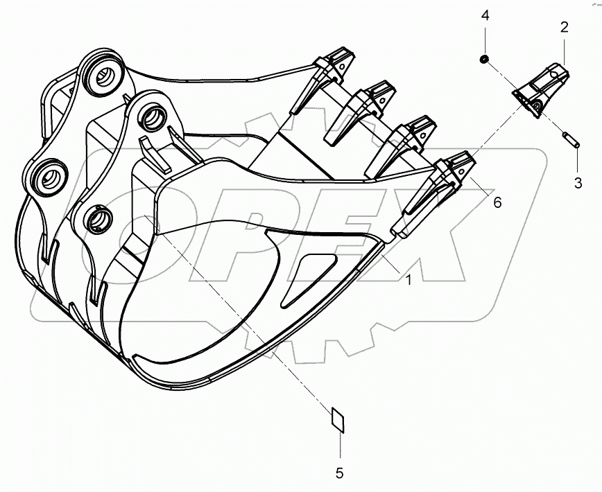  BUCKET, DUAL RADIUS (0.9m3)