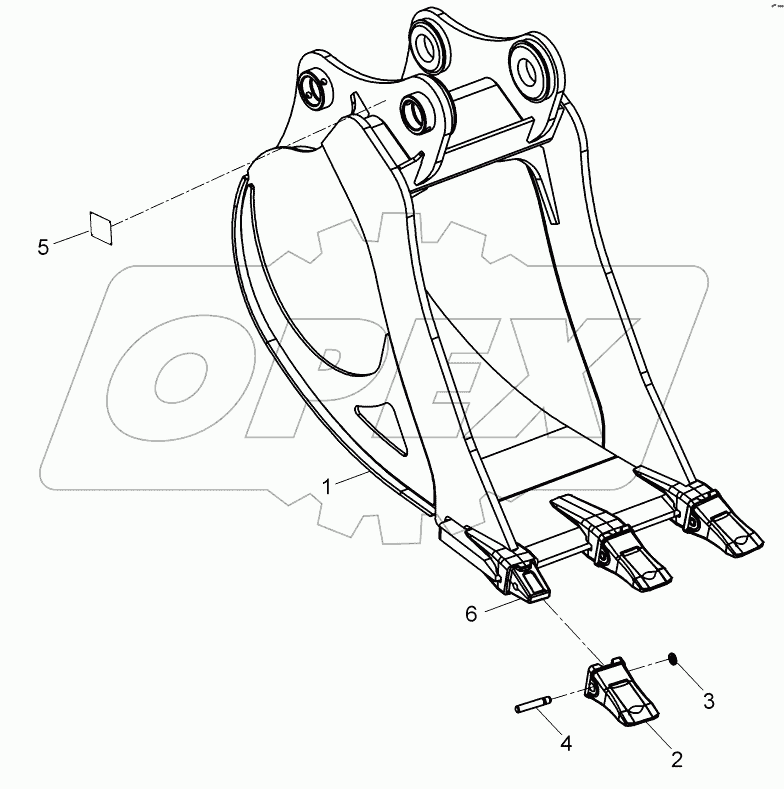  BUCKET, DUAL RADIUS (0.54m3)