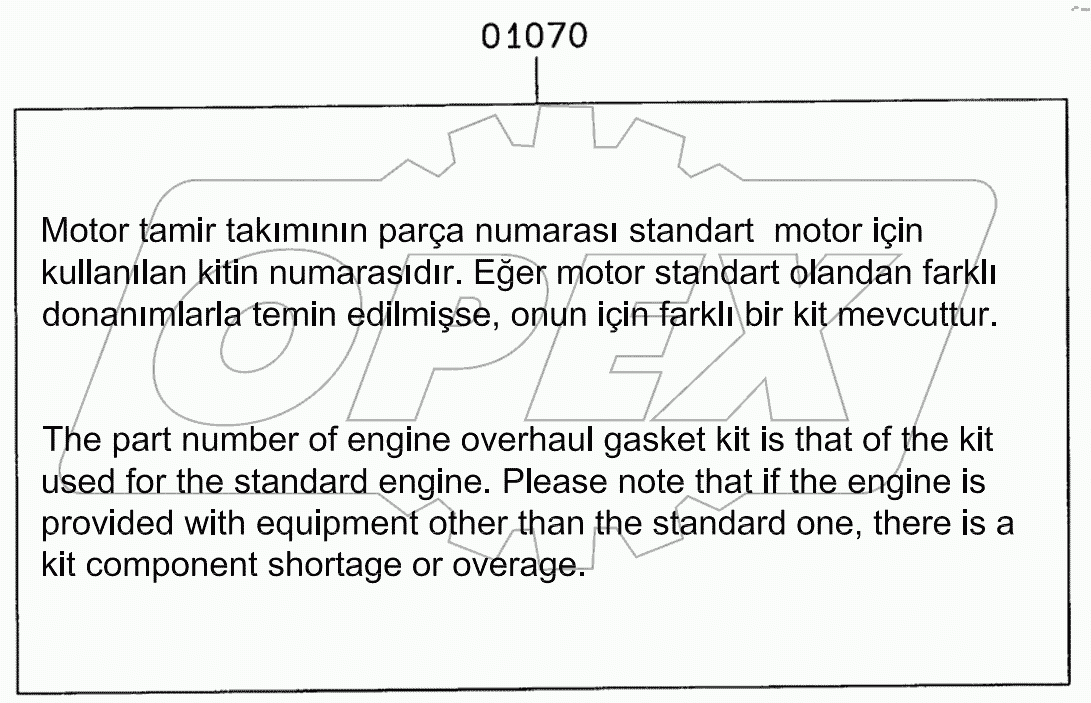  ENGINE OVERHAUL GASKET KIT