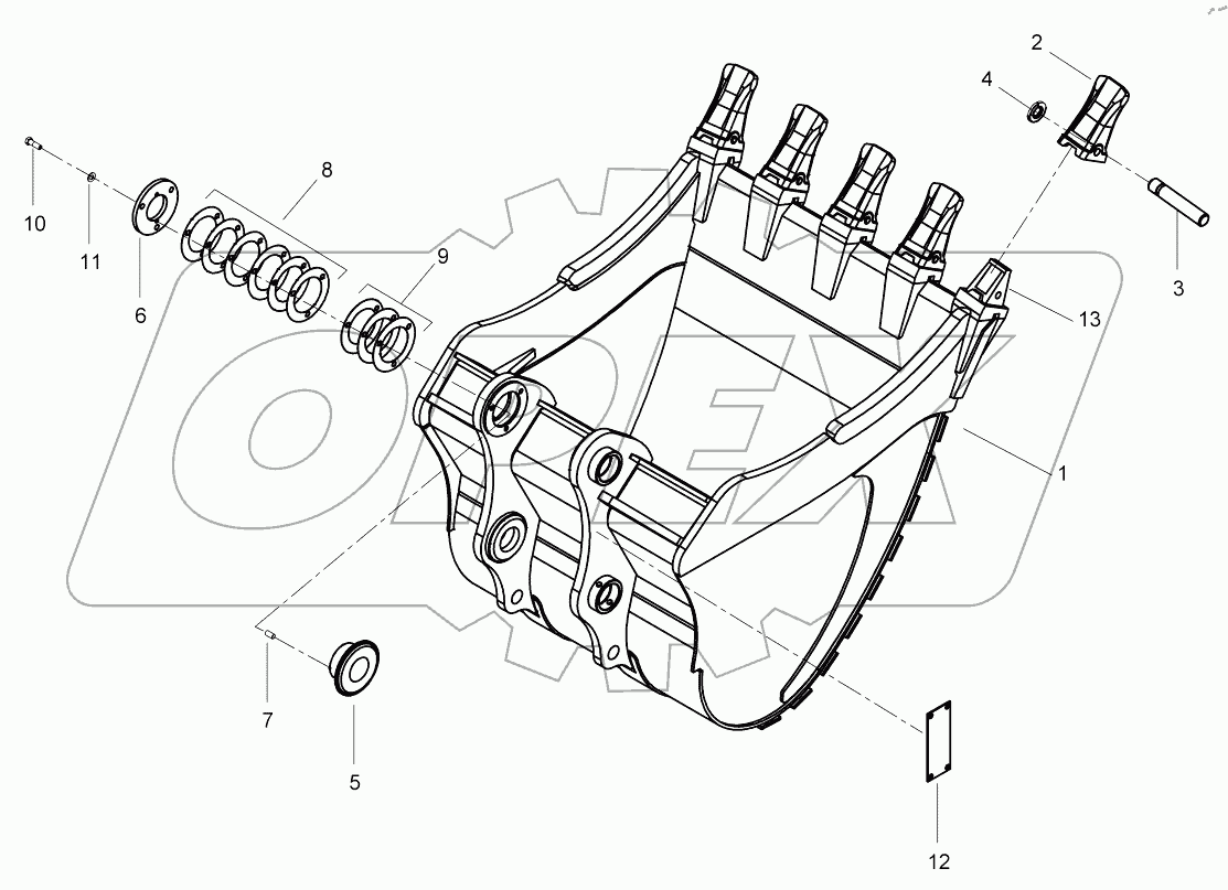  BUCKET, DUAL RADIUS (1.7m) 9125501 - D125114
