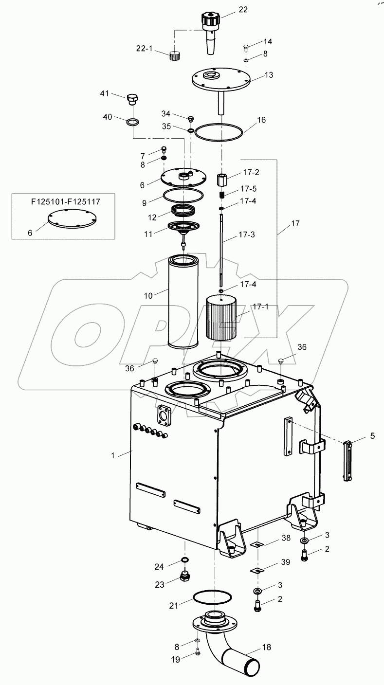  HYDRAULIC TANK ASSY F125101 - F125211
