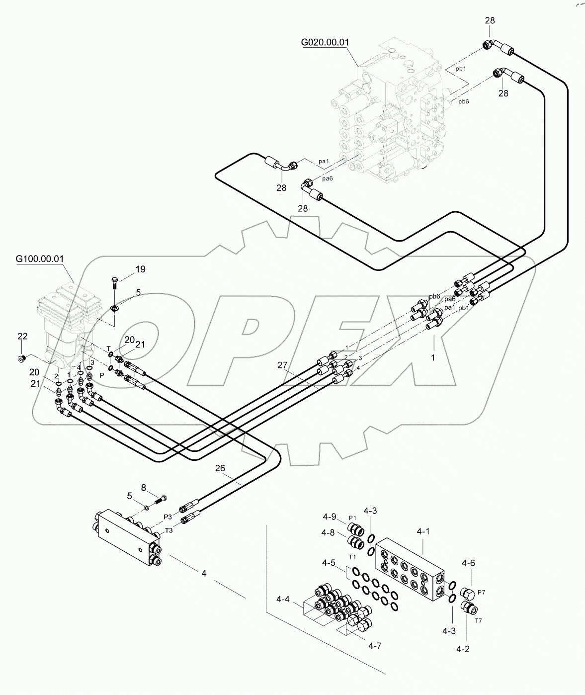  PILOT HYD. PIPING, ATTACHMENT (2) 9125501 - B125655