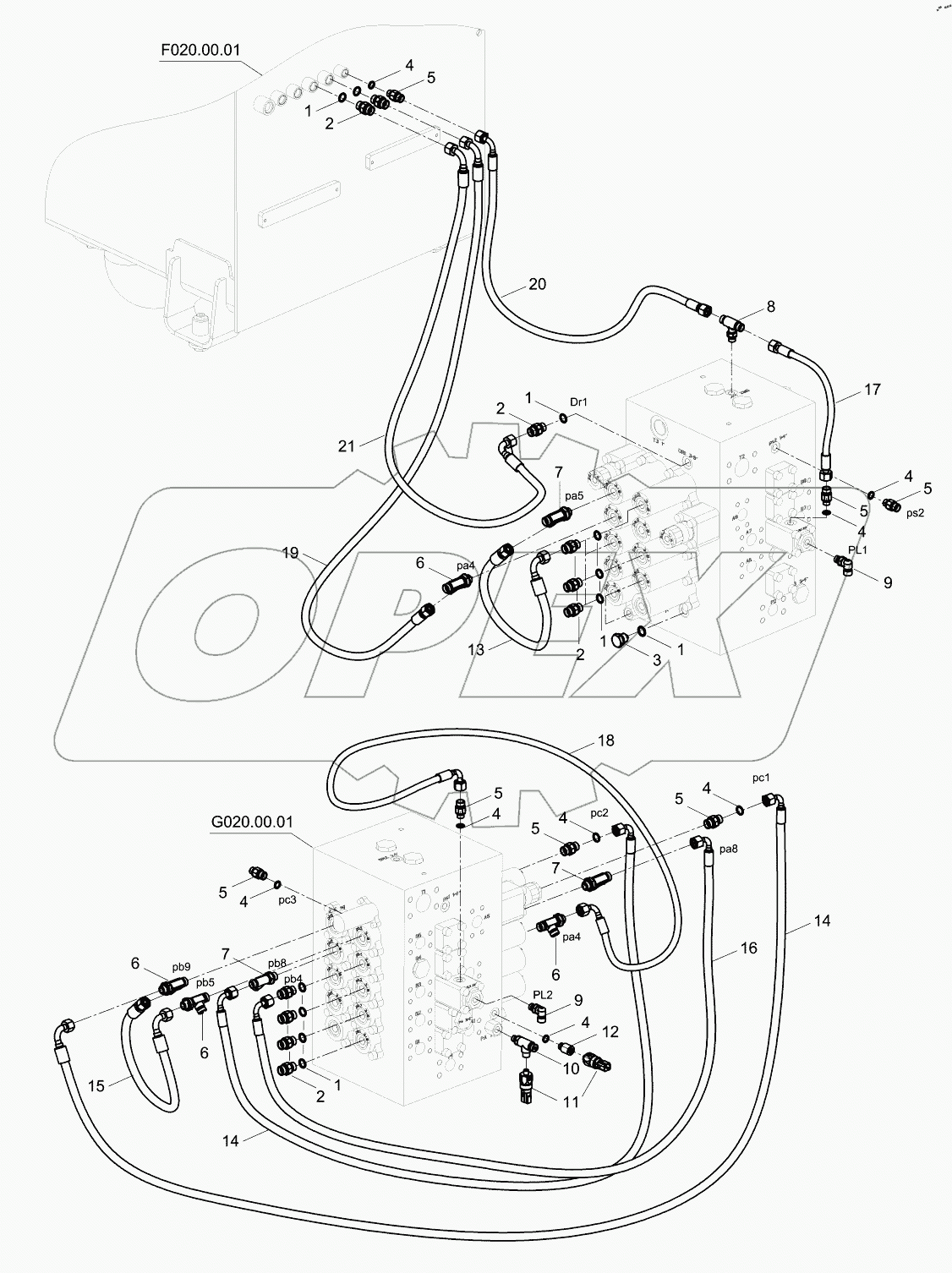  PILOT HYD. PIPING, MCV B125656 -