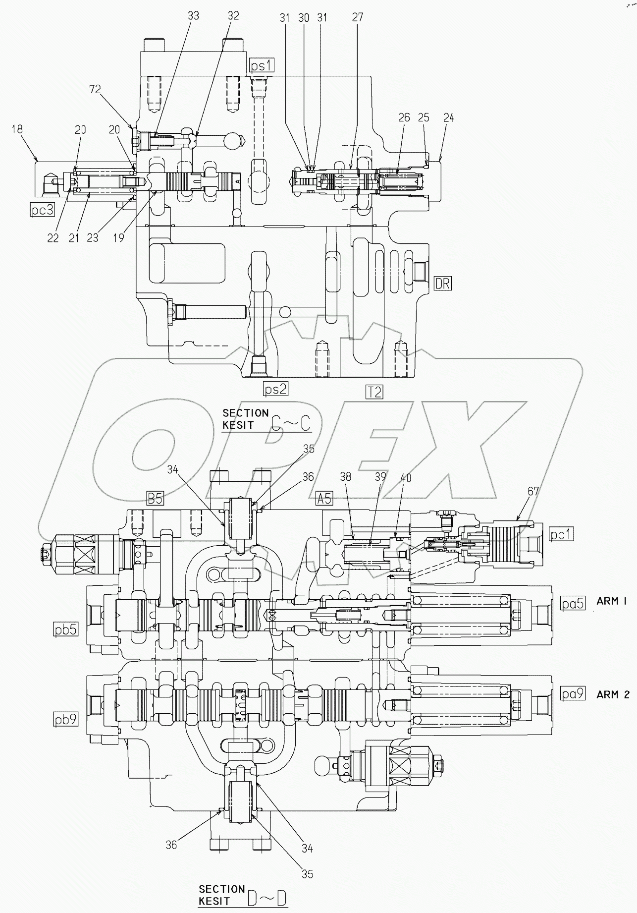  MAIN CONTROL VALVE (5) 9125501 -