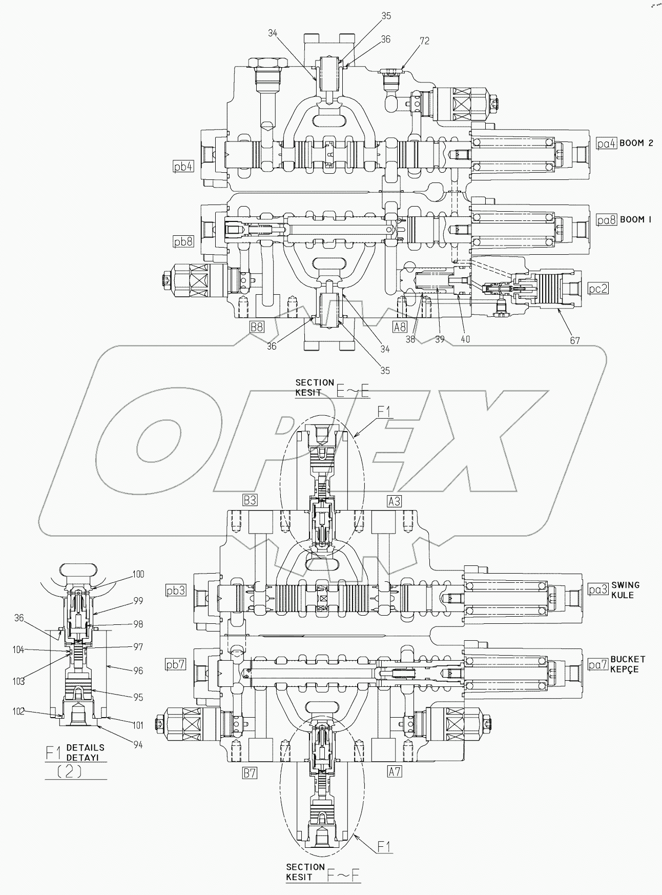  MAIN CONTROL VALVE (6) 9125501 -
