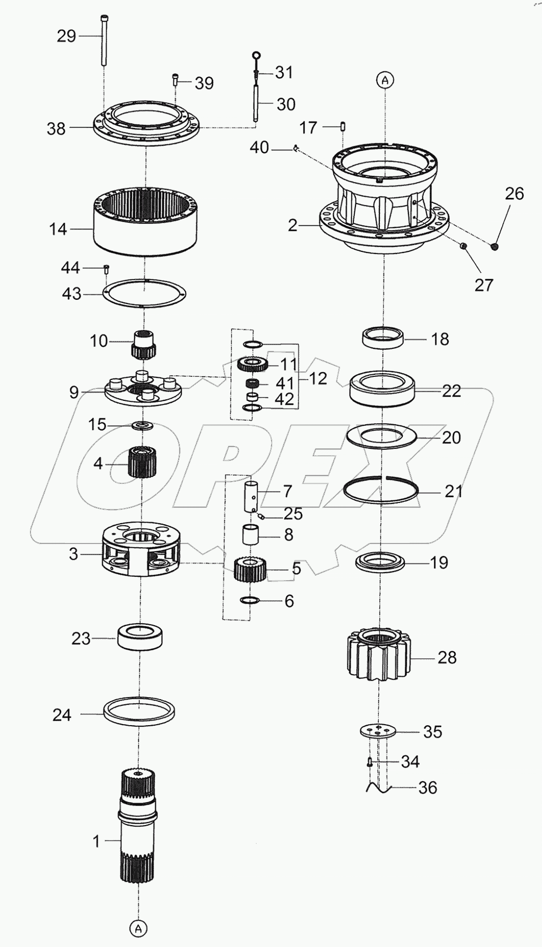  SWING UNIT, REDUCTION GEAR G125101 -