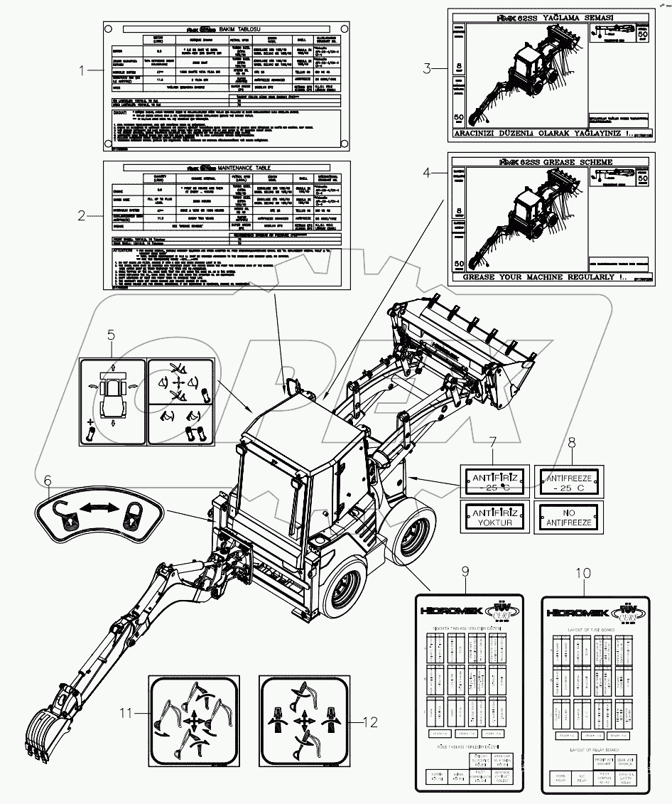 DECAL AND PLATES, OPERATING & MAINTENANCE