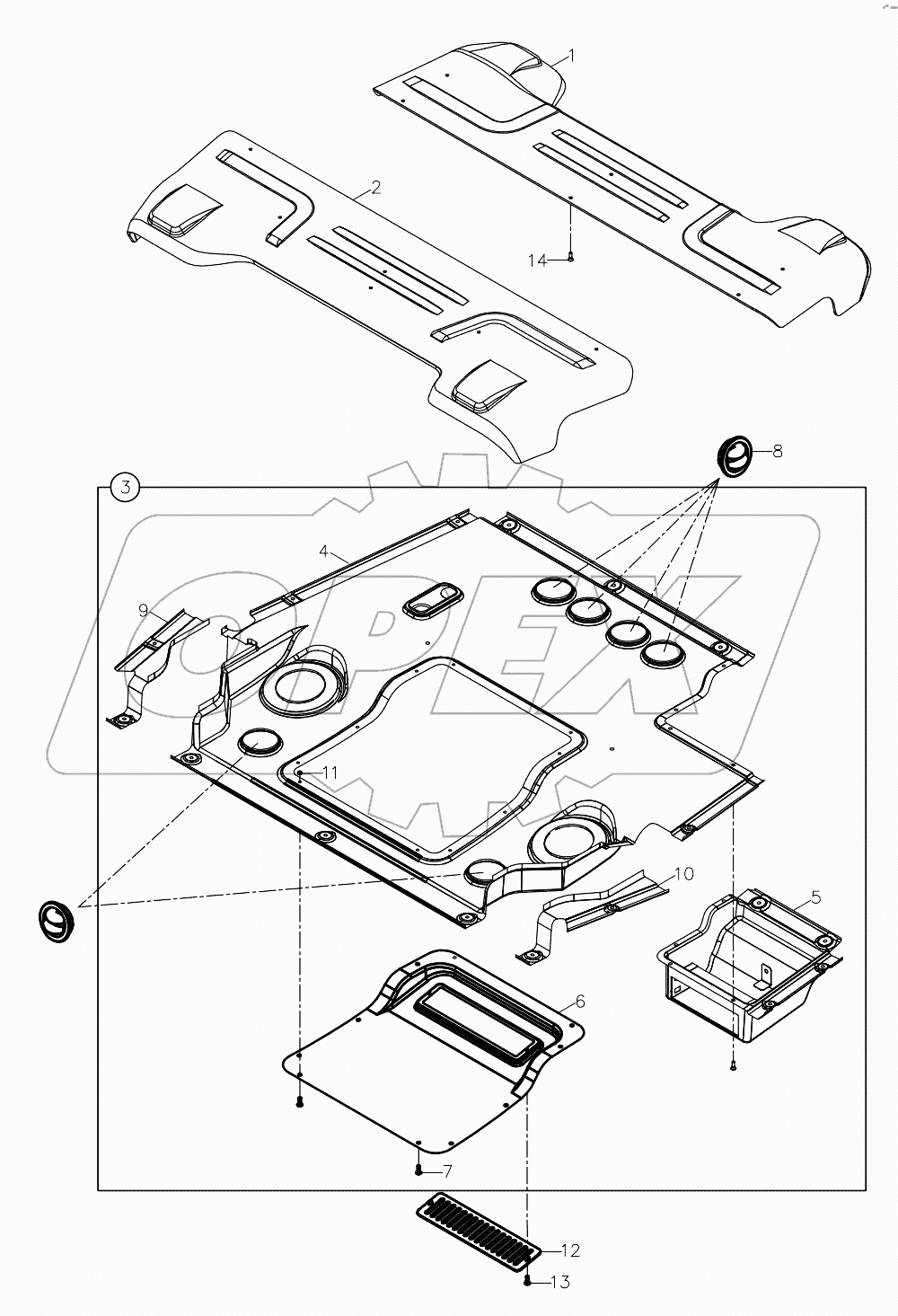  CAB INTERIOR TRIMMING AND ROOF