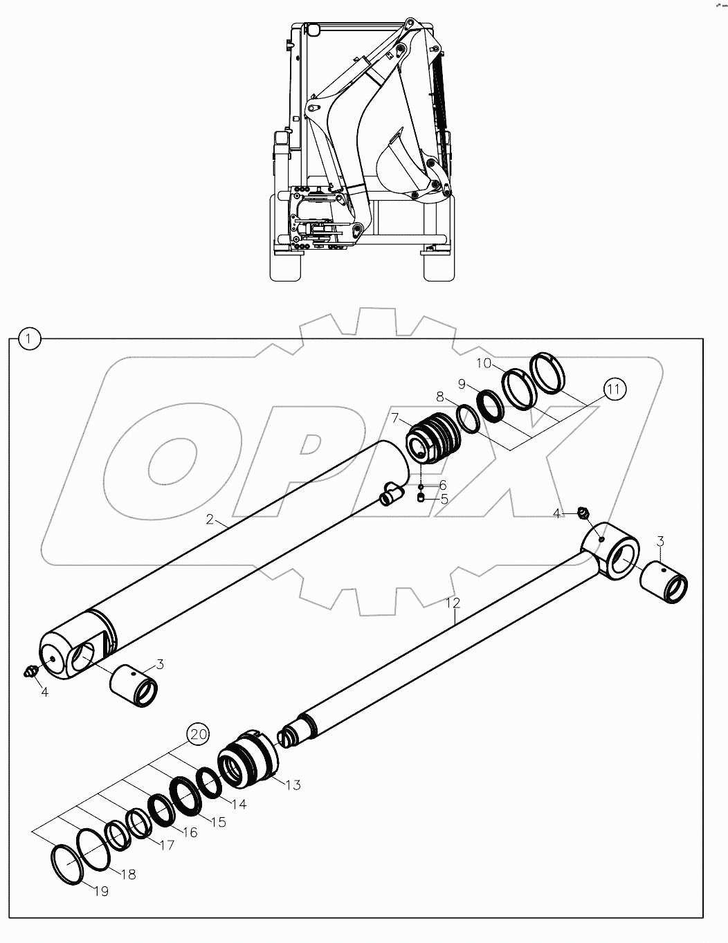  RAM, BUCKET, BACKHOE