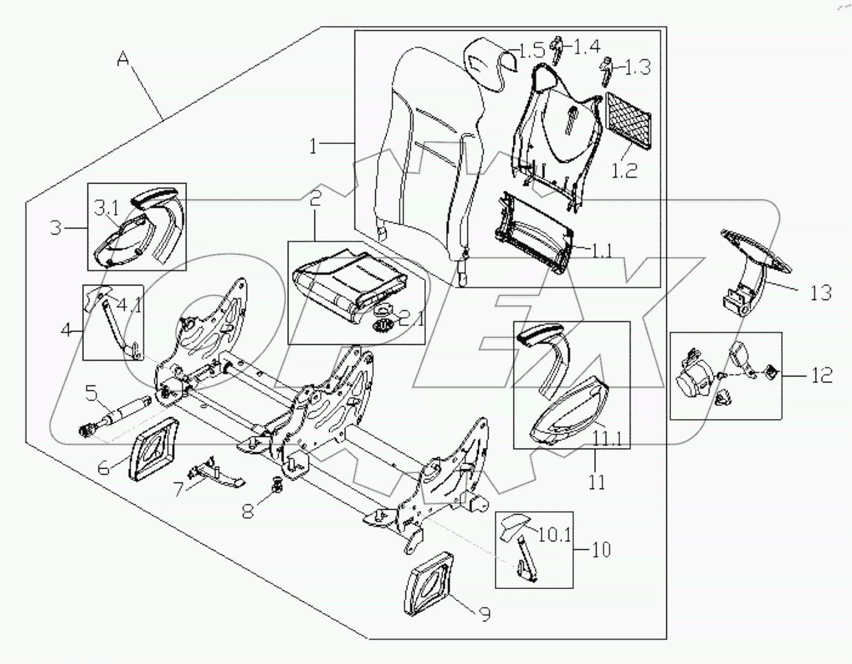  PASSENGER SEAT, RIGHT