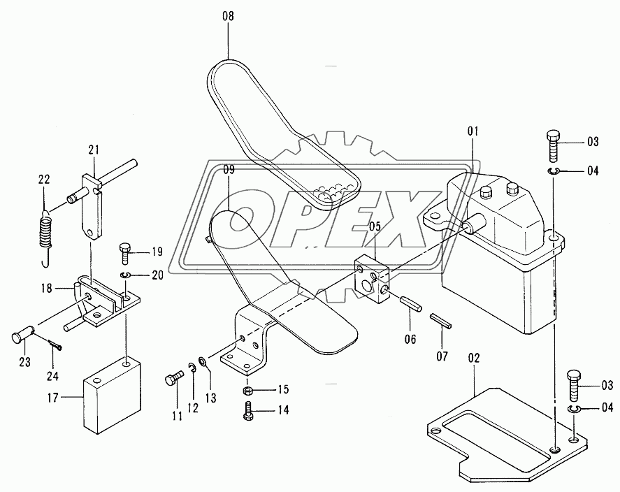 CONTROL PEDAL (OFFSET BOOM, BREAKER & RUSHER)