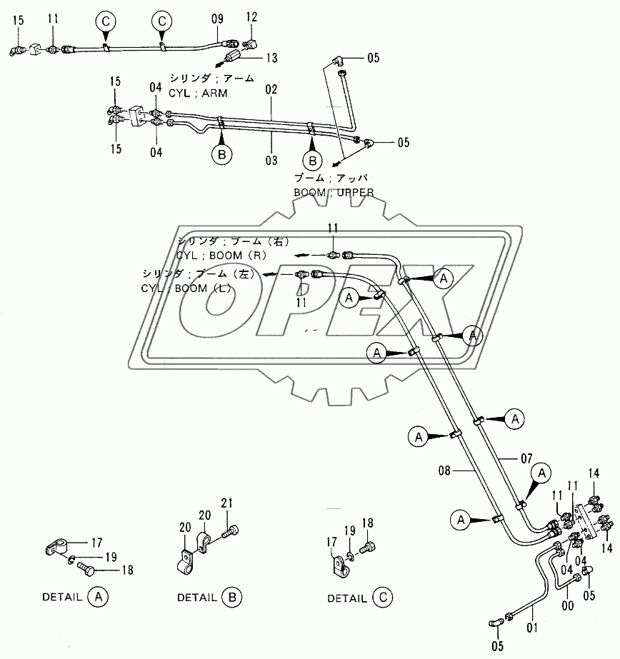 LUBRICATE PIPINGS (OFFSET BOOM)