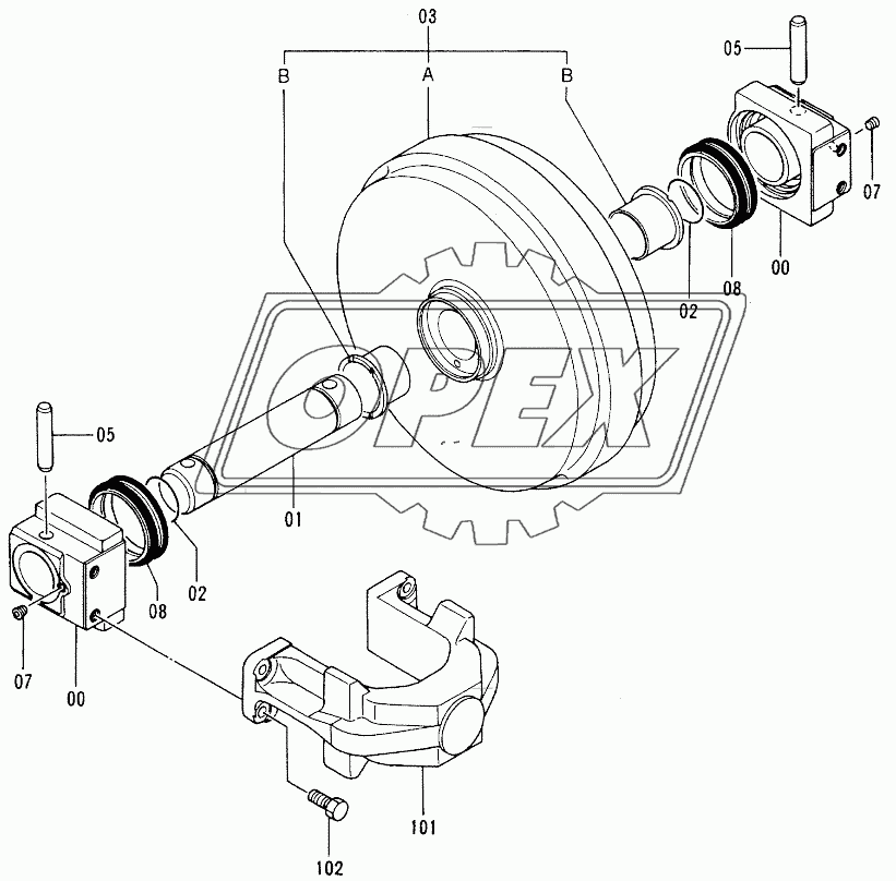 FRONT IDLER (RUBBER CRAWLER)