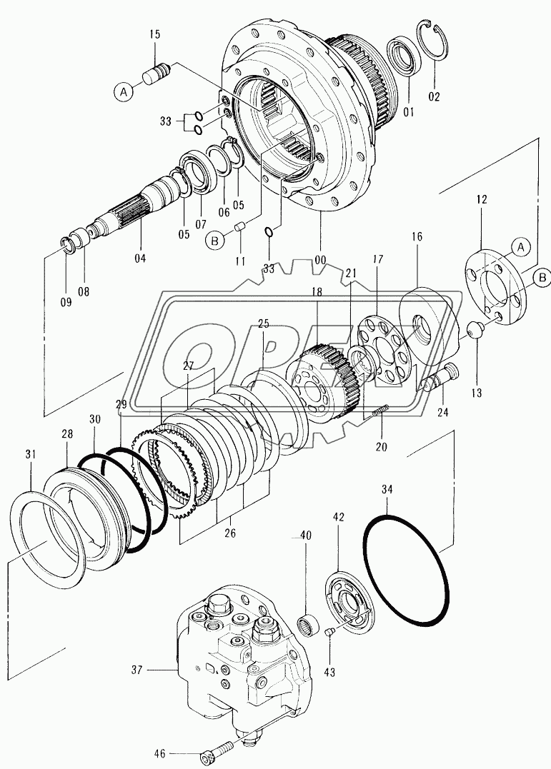 MOTOR, OIL (TRAVEL) H02203-H02362