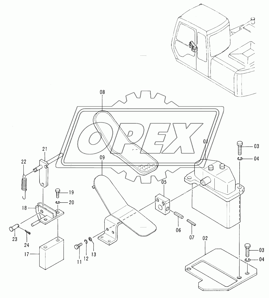 CONTROL PEDAL <OFFSET BOOM>