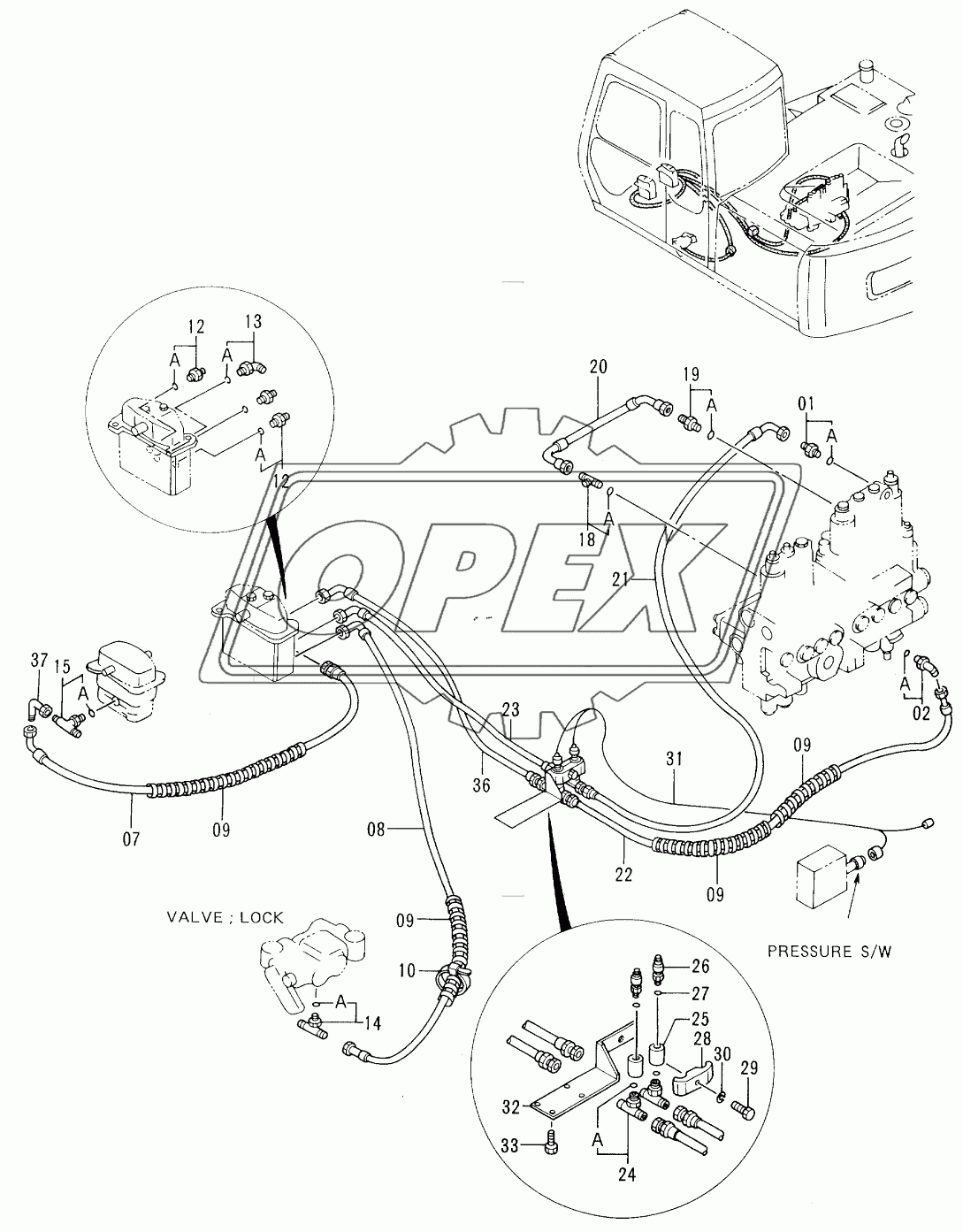 PILOT PIPINGS <OFFSET BOOM>