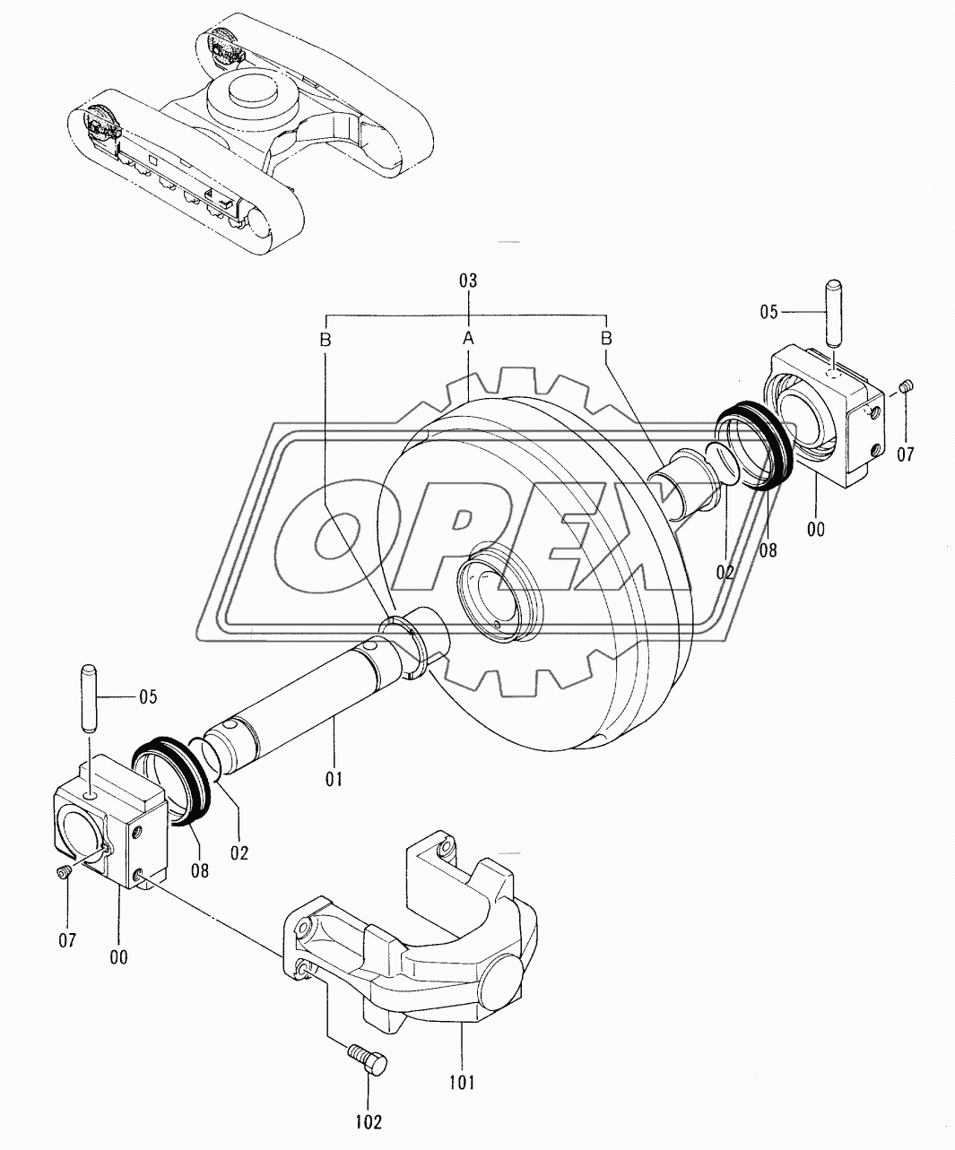 FRONT IDLER (RUBBER CRAWLER)