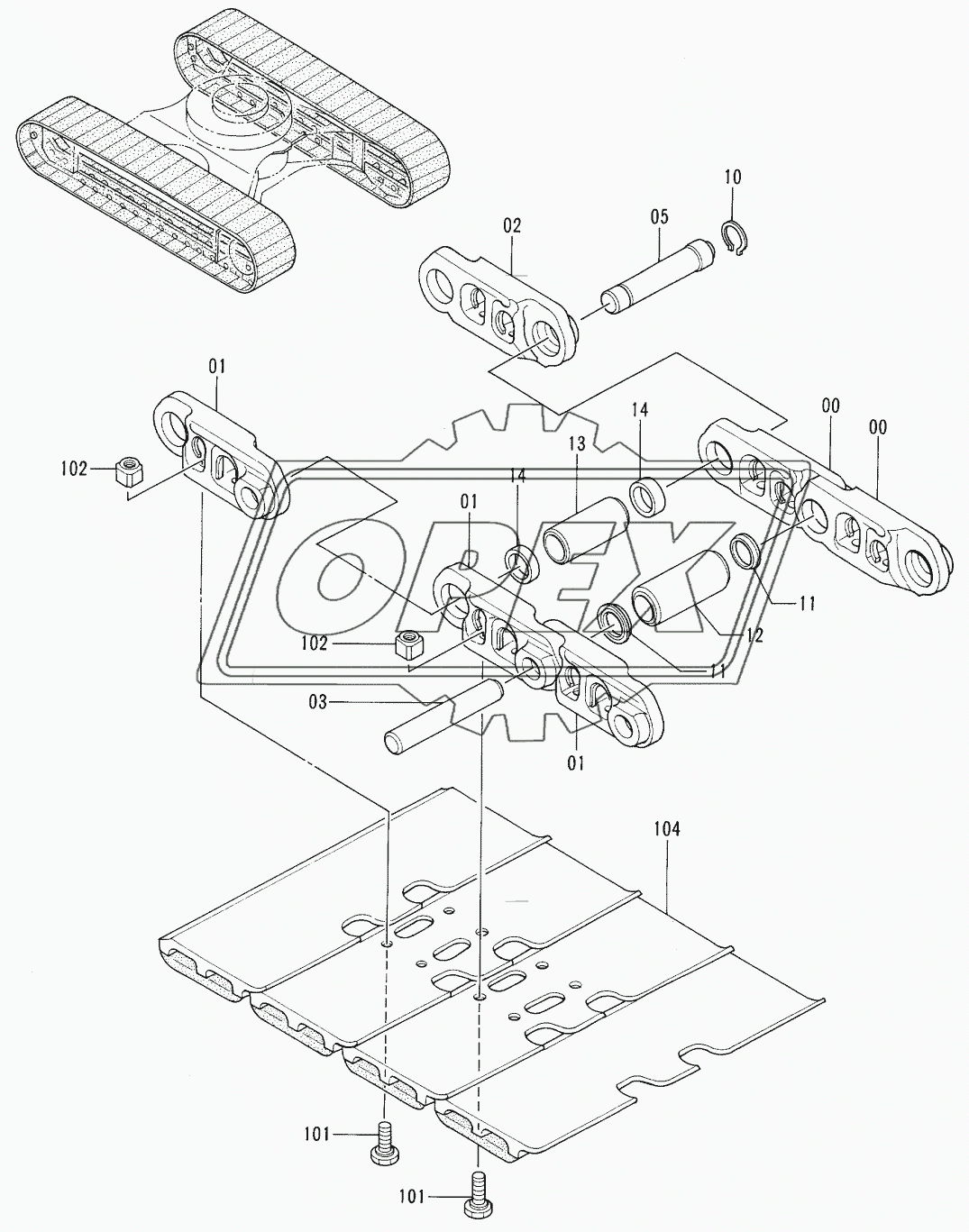 TRACK-LINK (500GP)(RUBBER PAD)