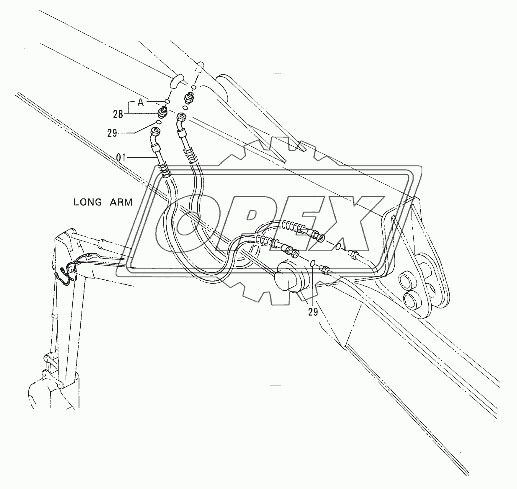 FRONT PIPINGS (2)(LONG ARM)