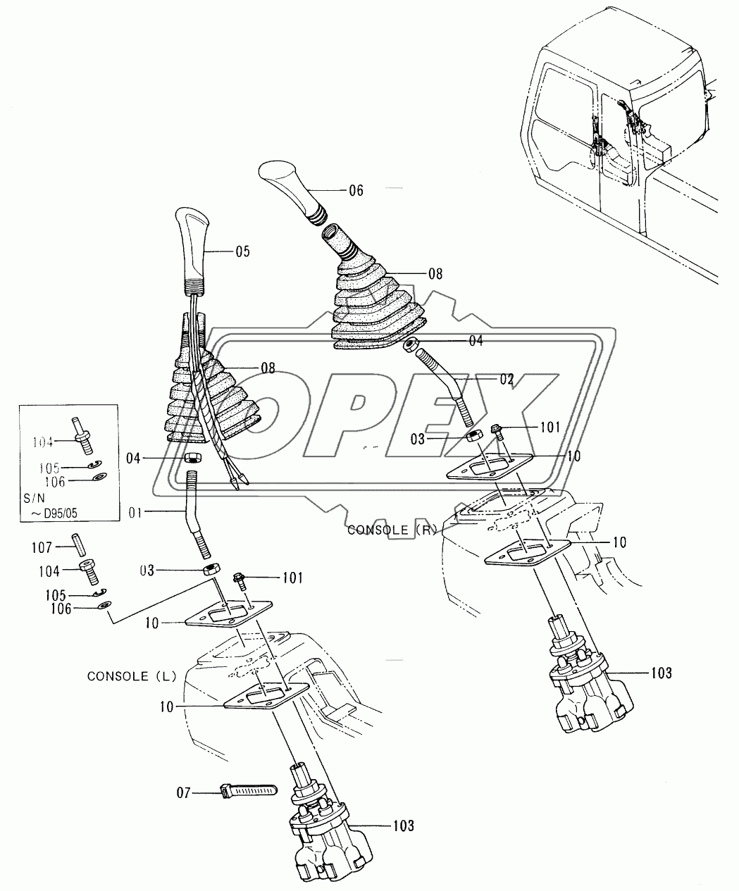 CONTROL LEVER (1) (035001 -)