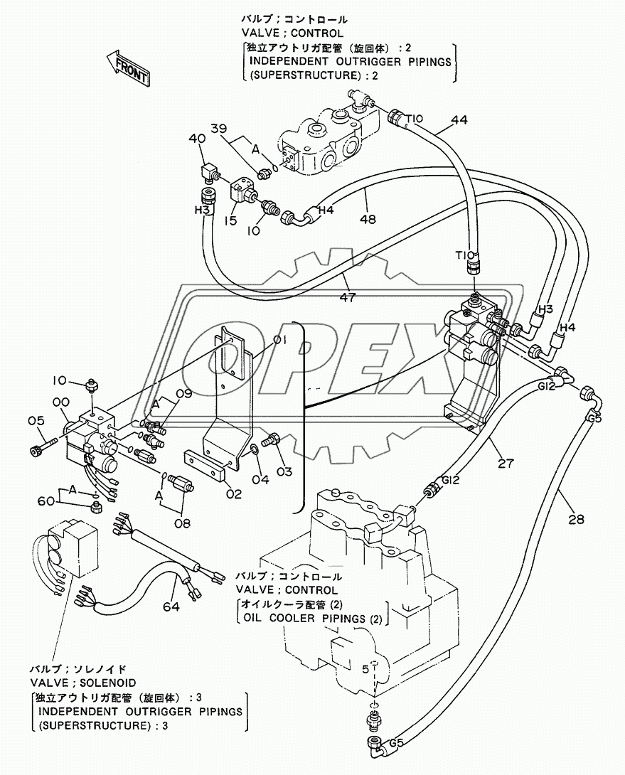 Independent Outrigger Pipings (Superstructure): 1