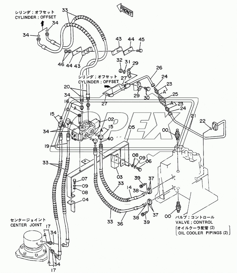 MAIN PIPINGS (OFFSET BOOM) <WITH OUTRIGGER>