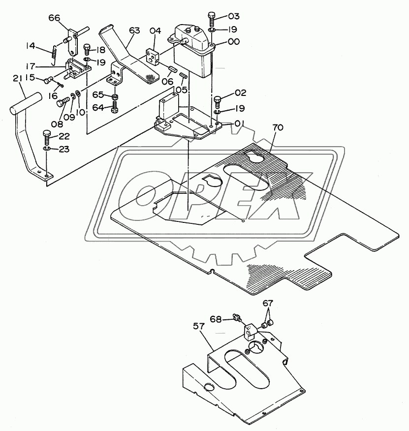 SPARE PEDAL (OFFSET BOOM. BREAKER. CRASHER)