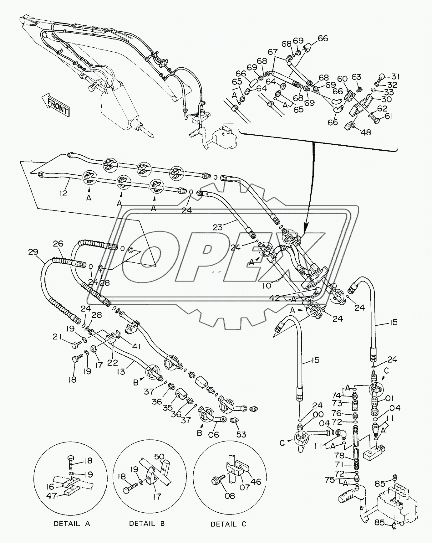 FRONT PIPINGS FOR OKADA/FURUKAWA BREAKER AND CRASHER