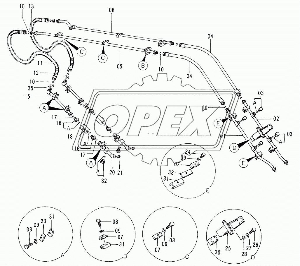 FRONT PIPINGS FOR BREAKER & CRUSHER 60001-