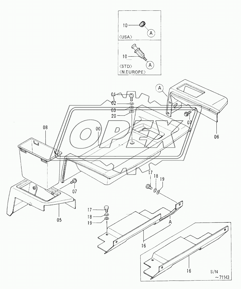 REAR COVER (INSIDE OF CAB) 60001-