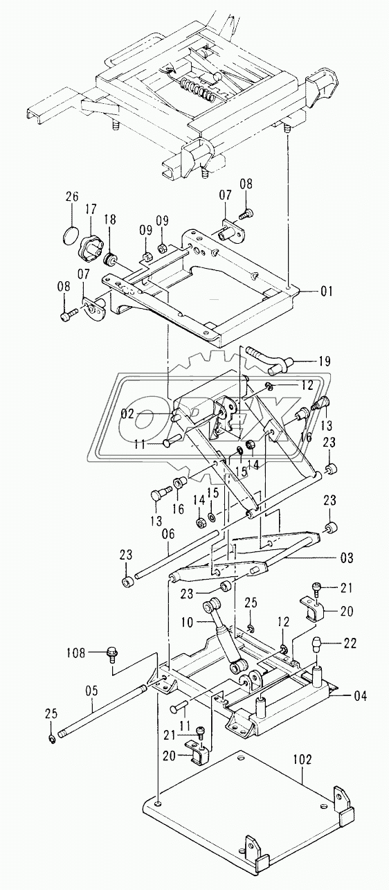 SEAT SUSPENSION <USA> 60001-74187