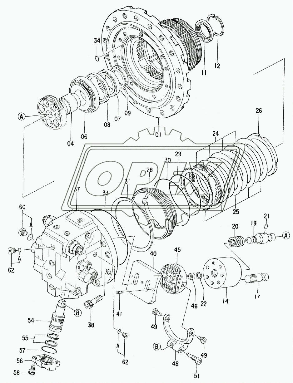 MOTOR, OIL (TRAVEL) Serial №H04490-H09437