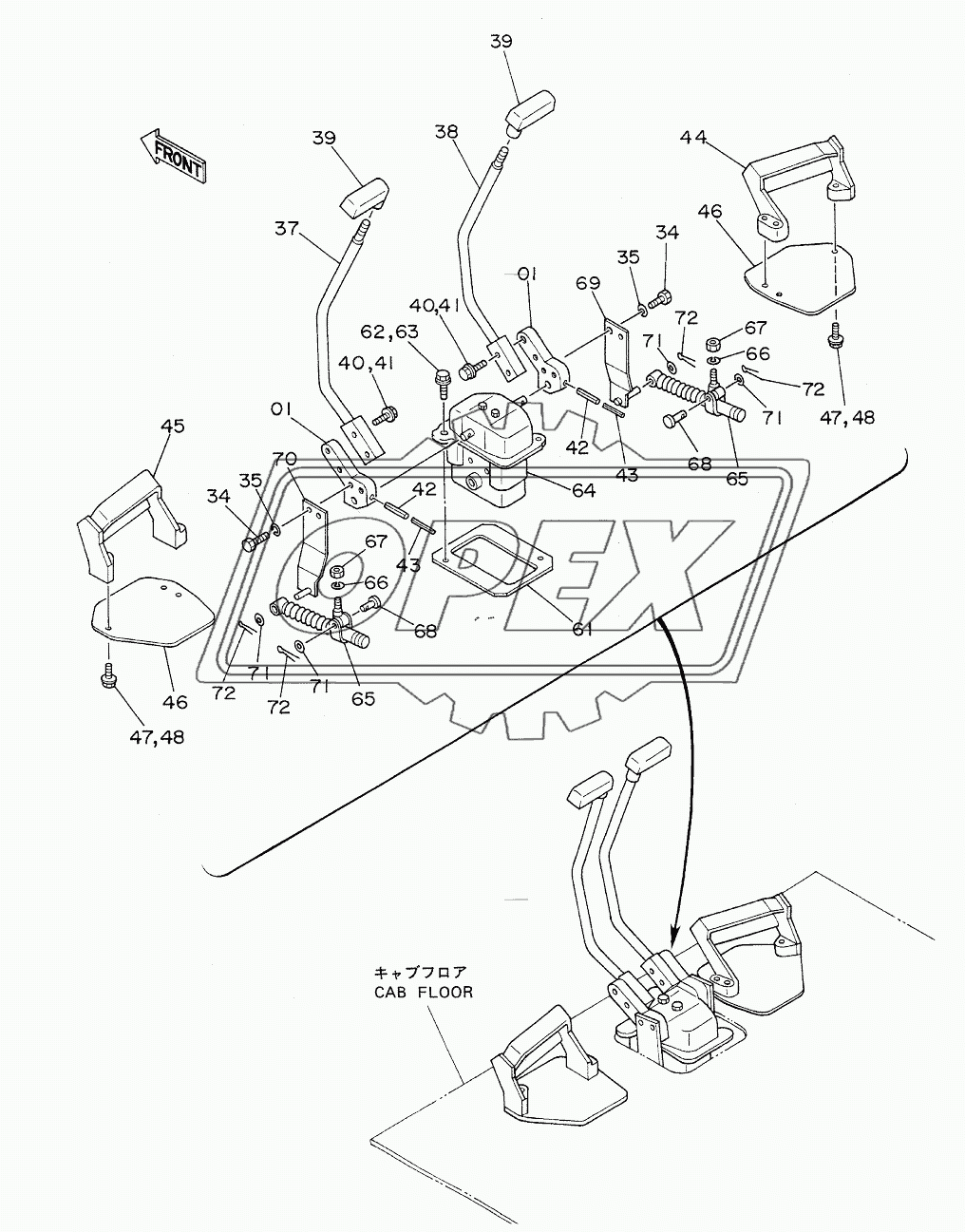 CONTROL LEVER (2) <DX>