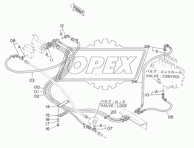 PILOT PIPINGS FOR SPARE PEDAL