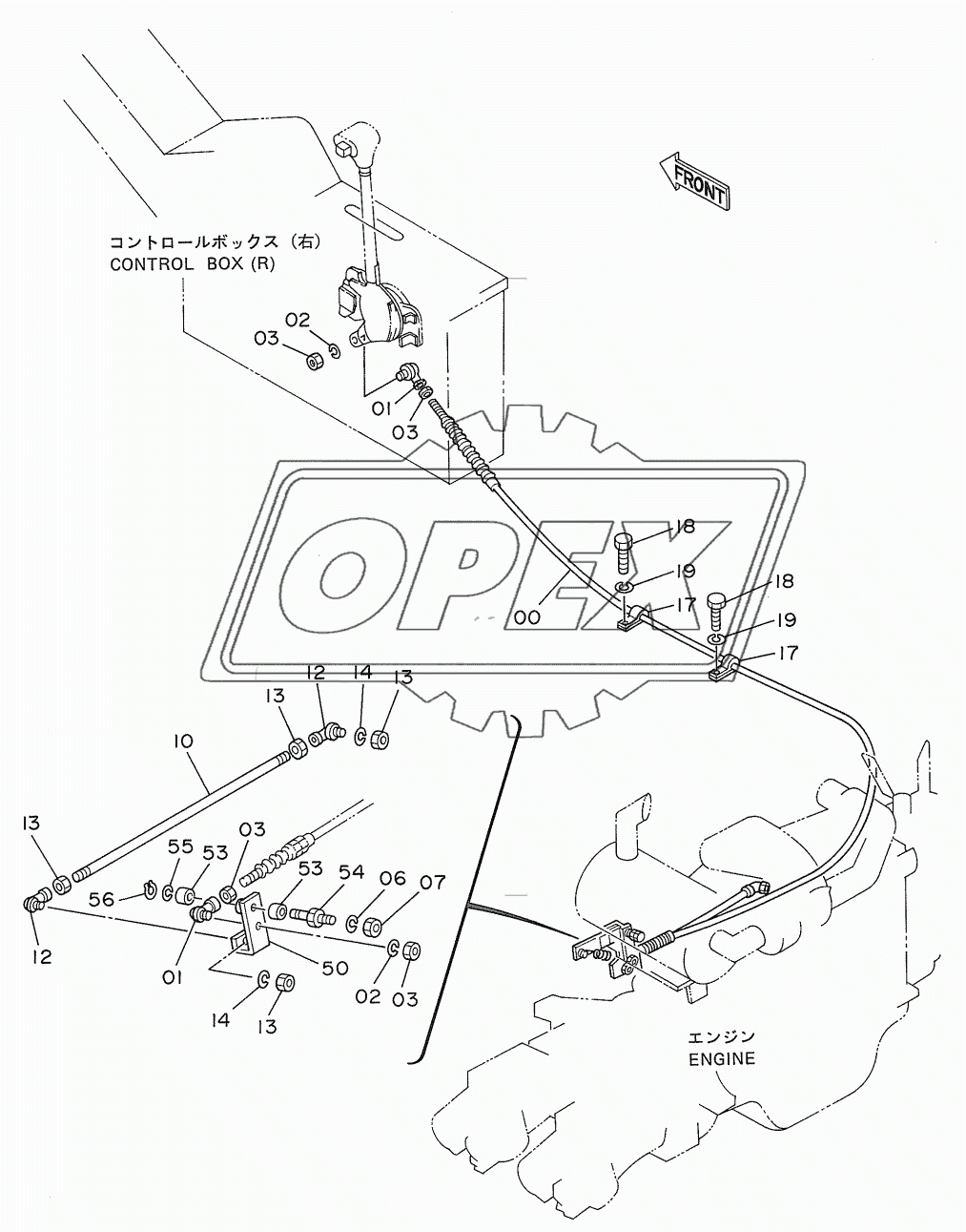 ENGINE CONTROL LEVER (2) <DX>